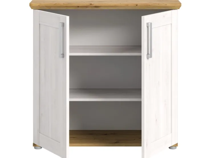 Inn.Furn Kommode Weiß Lärche Eiche Artisan 95 cm Landhaus Mirano