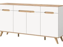 Inn.Furn Sideboard Weiß Eiche 185 cm mit Soft-Close-Funktion Hygge* Sideboards