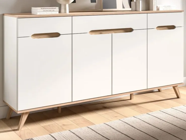 Inn.Furn Sideboard Weiß Eiche 185 cm mit Soft-Close-Funktion Hygge* Sideboards