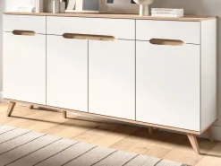 Inn.Furn Sideboard Weiß Eiche 185 cm mit Soft-Close-Funktion Hygge* Sideboards