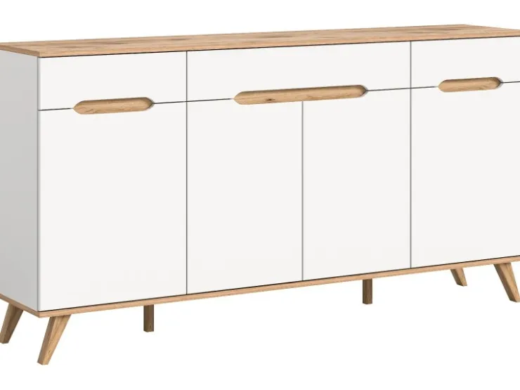 Inn.Furn Sideboard Weiß Eiche 185 cm mit Soft-Close-Funktion Hygge* Sideboards