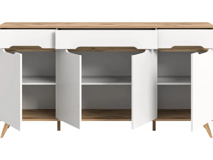 Inn.Furn Sideboard Weiß Eiche 185 cm mit Soft-Close-Funktion Hygge* Sideboards
