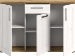 Inn.Furn Sideboard Weiß Lärche Eiche Artisan 137 cm Landhaus-Stil Mirano* Sideboards