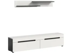 Inn.Furn TV-Lowboard und Wandboard in Weiß und Grau 170 cm Cooper