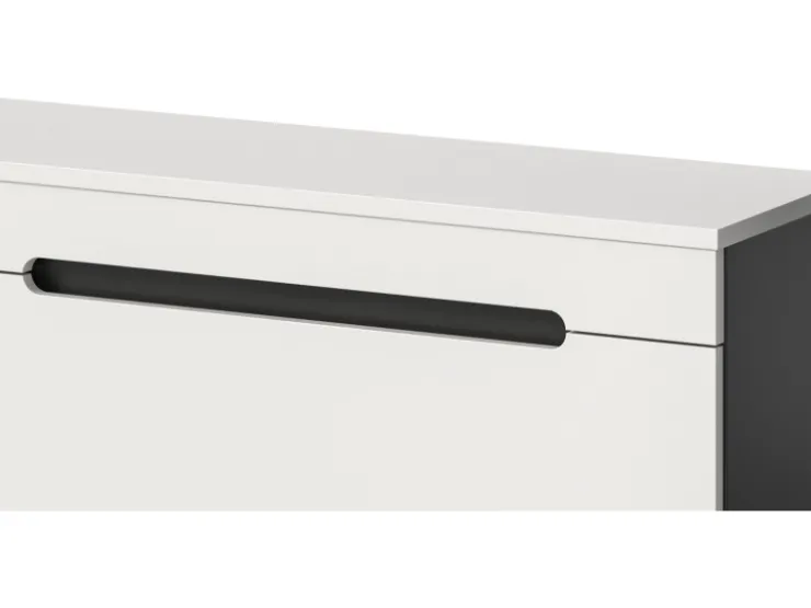 Inn.Furn TV-Lowboard und Wandboard in Weiß und Grau 170 cm Cooper