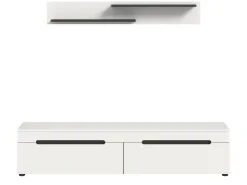 Inn.Furn TV-Lowboard und Wandboard in Weiß und Grau 170 cm Cooper