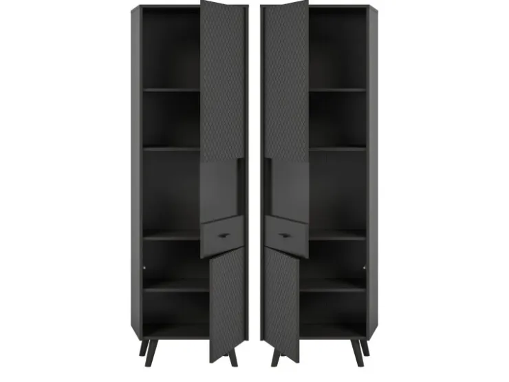 Inn.Furn Vitrine in Grau Matt 58 x 195 cm Madea* Vitrinen
