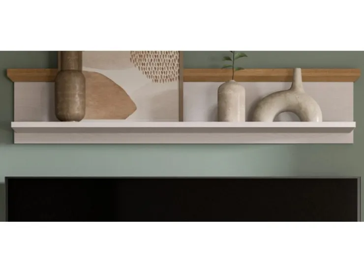 Inn.Furn Wandboard in Weiß Lärche Landhaus 110 cm Mirano* Weitere Regale|Schweberegale
