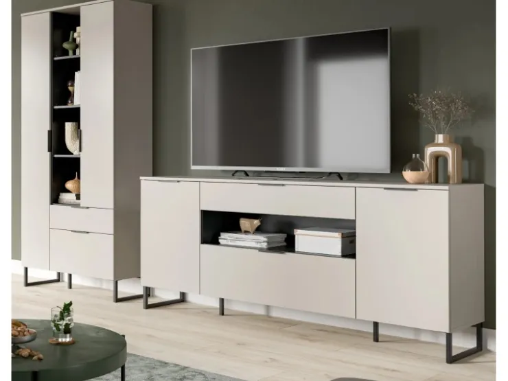 Inn.Furn Wohnwand in Kaschmir und Schwarz 290 cm Morena* Wohnwände