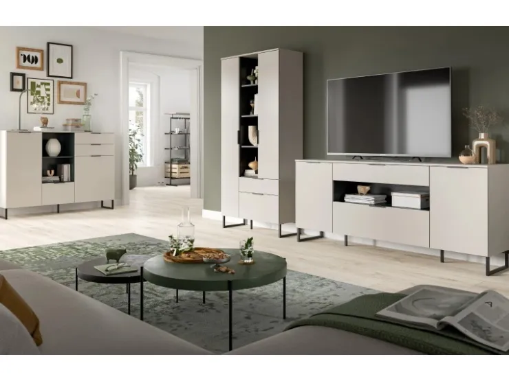 Inn.Furn Wohnwand in Kaschmir und Schwarz 290 cm Morena* Wohnwände
