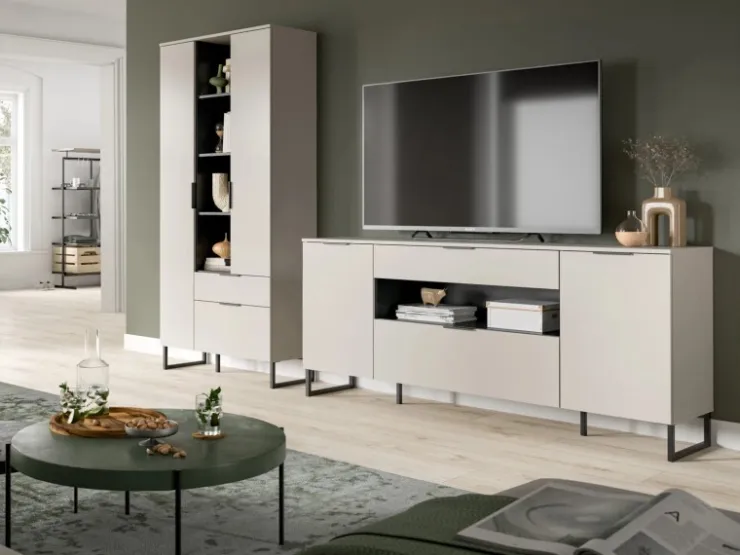 Inn.Furn Wohnwand in Kaschmir und Schwarz 290 cm Morena* Wohnwände