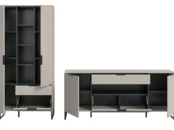 Inn.Furn Wohnwand in Kaschmir und Schwarz 290 cm Morena* Wohnwände