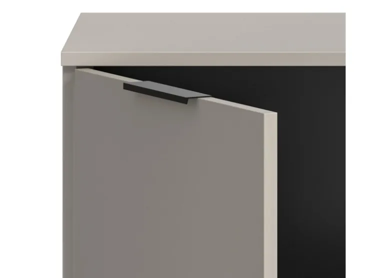 Inn.Furn Wohnwand in Kaschmir und Schwarz 290 cm mit Soft-Close Morena