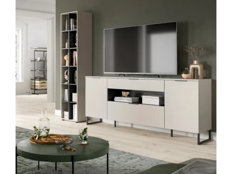 Inn.Furn Wohnwand in Kaschmir und Schwarz 245 cm Morena