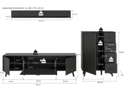 Inn.Furn Wohnwand in Grau Matt 269 cm Madea