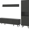 Inn.Furn Wohnwand in Grau Matt 258 cm Madea* Schweberegale|Wohnwände
