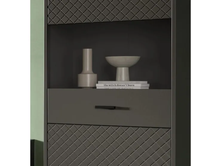 Inn.Furn Wohnwand in Grau Matt 258 cm Madea* Schweberegale|Wohnwände