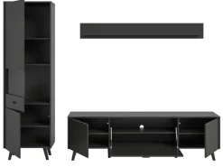 Inn.Furn Wohnwand in Grau Matt 258 cm Madea* Schweberegale|Wohnwände