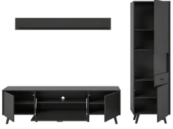 Inn.Furn Wohnwand in Grau Matt 258 cm Madea* Schweberegale|Wohnwände