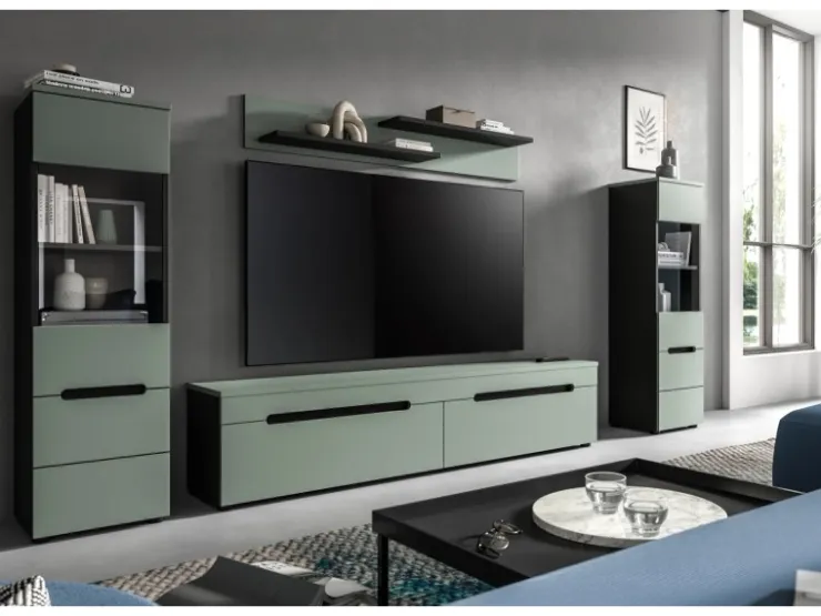 Inn.Furn Wohnwand in Salbei und Grau 272 cm Cooper* Schweberegale
