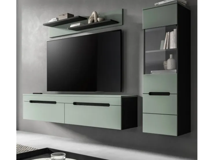 Inn.Furn Wohnwand in Salbei und Grau 221 cm Cooper* Schweberegale
