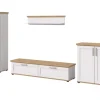 Inn.Furn Wohnwand in Weiß Lärche Landhaus 4-teilig 336 cm Mirano