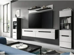 Inn.Furn Wohnwand in Weiß und Grau 272 cm Cooper