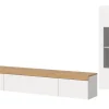 Inn.Furn Wohnwand 2-teilig in Weiß und Eiche 225 cm Siena