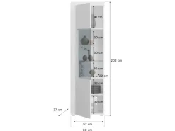 Inn.Furn Wohnwand Weiß Hochglanz 3-teilig 332 cm mit Soft-Close Sunroof* Wohnwände