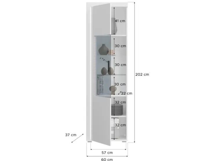 Inn.Furn Wohnwand Weiß Hochglanz 3-teilig 332 cm mit Soft-Close Sunroof* Wohnwände