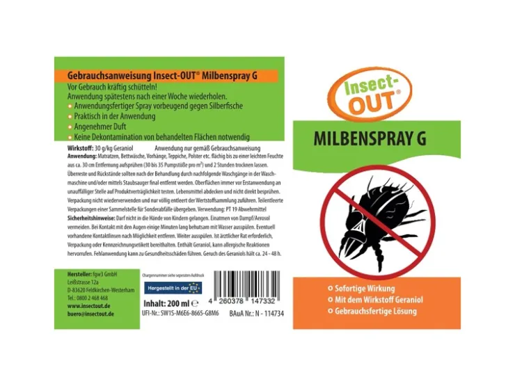 Insect Out Milbenspray Neem 250 ml* Bettwäsche