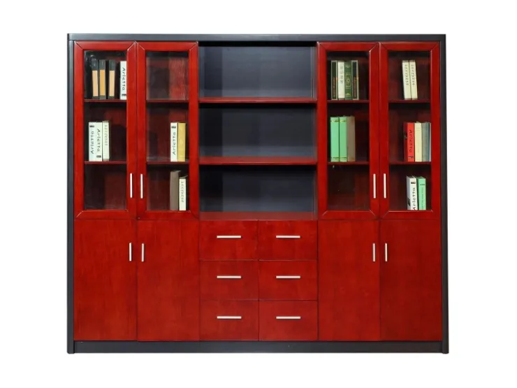 Jet-Line Aktenschrank Bloomfield in Mahagoni-Optik mit Glastüren 200x240x40 cm