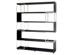 Jet-Line Aktenschrank/Regal Pavia in Schwarz Bezogen mit Kunstleder 220x180x40 cm