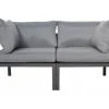 Jet-Line Garten Sofa Rhodos 2-Sitzer in Anthrazit-Grau mit Aluminiumrahmen