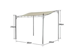 Jet-Line Gartenanbau-Pavillon Lagos aus Alu mit Überdachung 2,5 x 3 Meter in Anthrazit/Beige