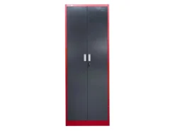 Jet-Line Kleinteileschrank Kirow in Anthrazit-Rot 67 cm Breit Inclusive 52 Stapelboxen* Büroregale