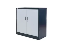 Jet-Line Stahlschrank Kiew in Anthrazit-Weiß 90 x 40 x 90 cm mit Abschließbaren Türen* Büroregale