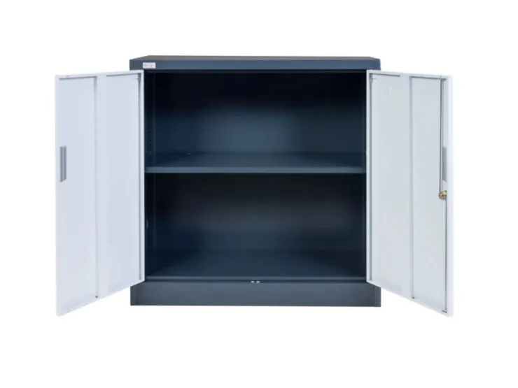 Jet-Line Stahlschrank Kiew in Anthrazit-Weiß 90 x 40 x 90 cm mit Abschließbaren Türen* Büroregale