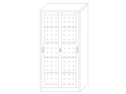 Jet-Line Stahlschrank St Petersburg in Anthrazit-Rot 90 x 40 x 185 cm Abschließbare Türen/Glasfront