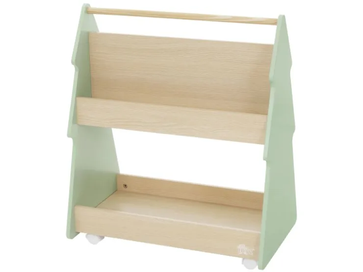 Joyz Kinder Bücherregal Tanne 60x38x705 cm Grün-Natur 2 Seitiges Regal aus Holz