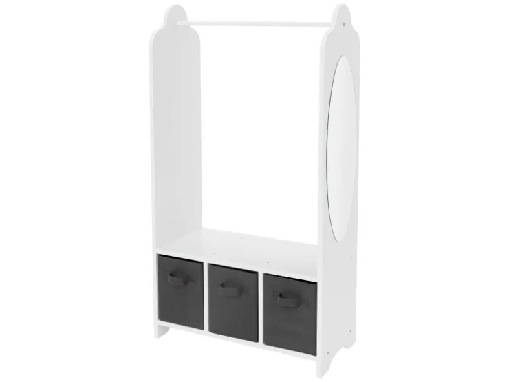 Joyz Kinder Kleiderständer mit Ablage Fächer Spiegel Weltraum 63x30x115 cm Weiß* Garderoben