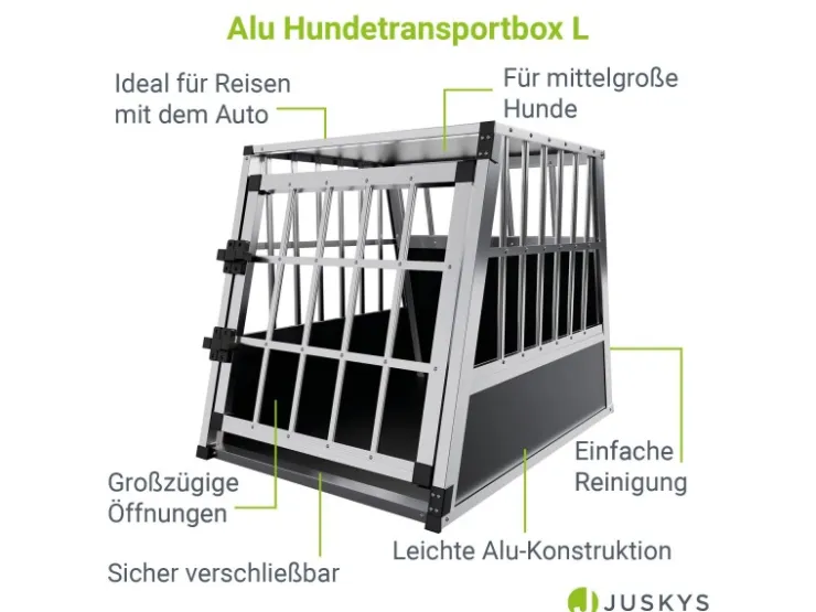 Juskys Alu Hundetransportbox L* Hundebedarf