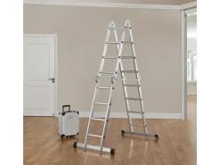Juskys Aluminium Multifunktionsleiter 4,7m Tragfähigkeit bis 150 kg