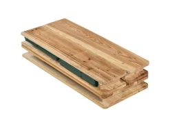 Juskys Bierzeltgarnitur Passau 3 teilig klappbar mit lackiertem Tannenholz 220 cm* Klarlacke