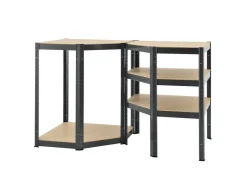 Juskys 3er Regalsystem 1 Corner und 2 Basic Insgesamt 15 Böden mit 2625 kg Tragkraft* Regalsysteme