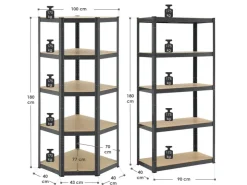 Juskys 3er Regalsystem 1 Corner und 2 Basic Insgesamt 15 Böden mit 2625 kg Tragkraft* Regalsysteme