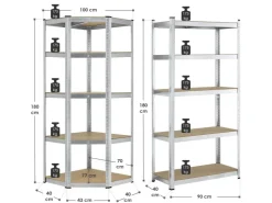 Juskys 3er Regalsystem 1 Corner und 2 Basic Insgesamt 15 Böden mit 2625 kg Tragkraft* Kellerregale|Regalsysteme