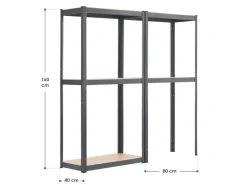 Juskys 2er Set Lagerregal Easy 160 x 80 x 40 cm* Metallregale|Kellerregale