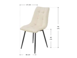 Juskys Esszimmerstuhl Blanca 6er Set mit Samt