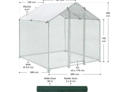 Juskys Freilaufgehege HLS25T 2x2x2m* Kleintierbedarf